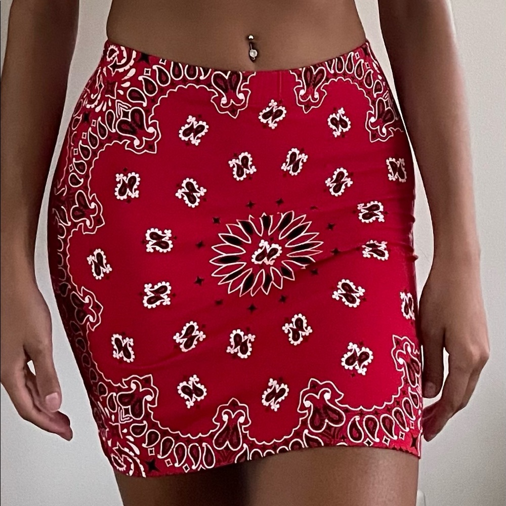 Red Bandana Mini Skirt